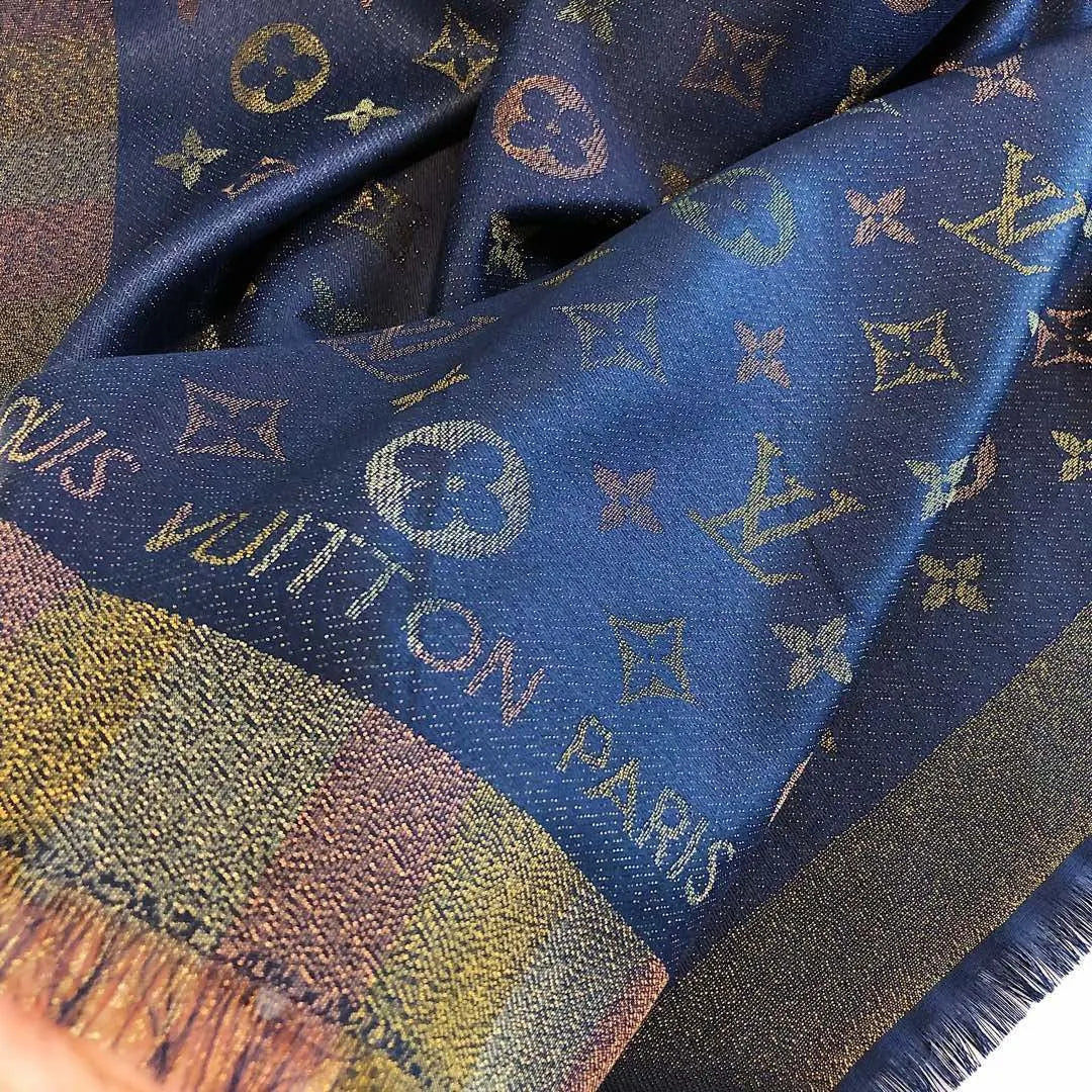 Classic printed silk and wool scarf