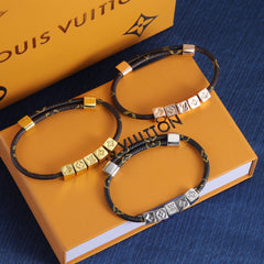 Letter Square Leather Bracelet