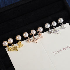Pearl Flower Earrings Three-piece Set