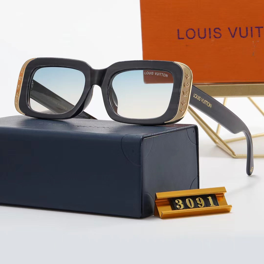 Cat-Eye Metal Square Frame Sunglasses