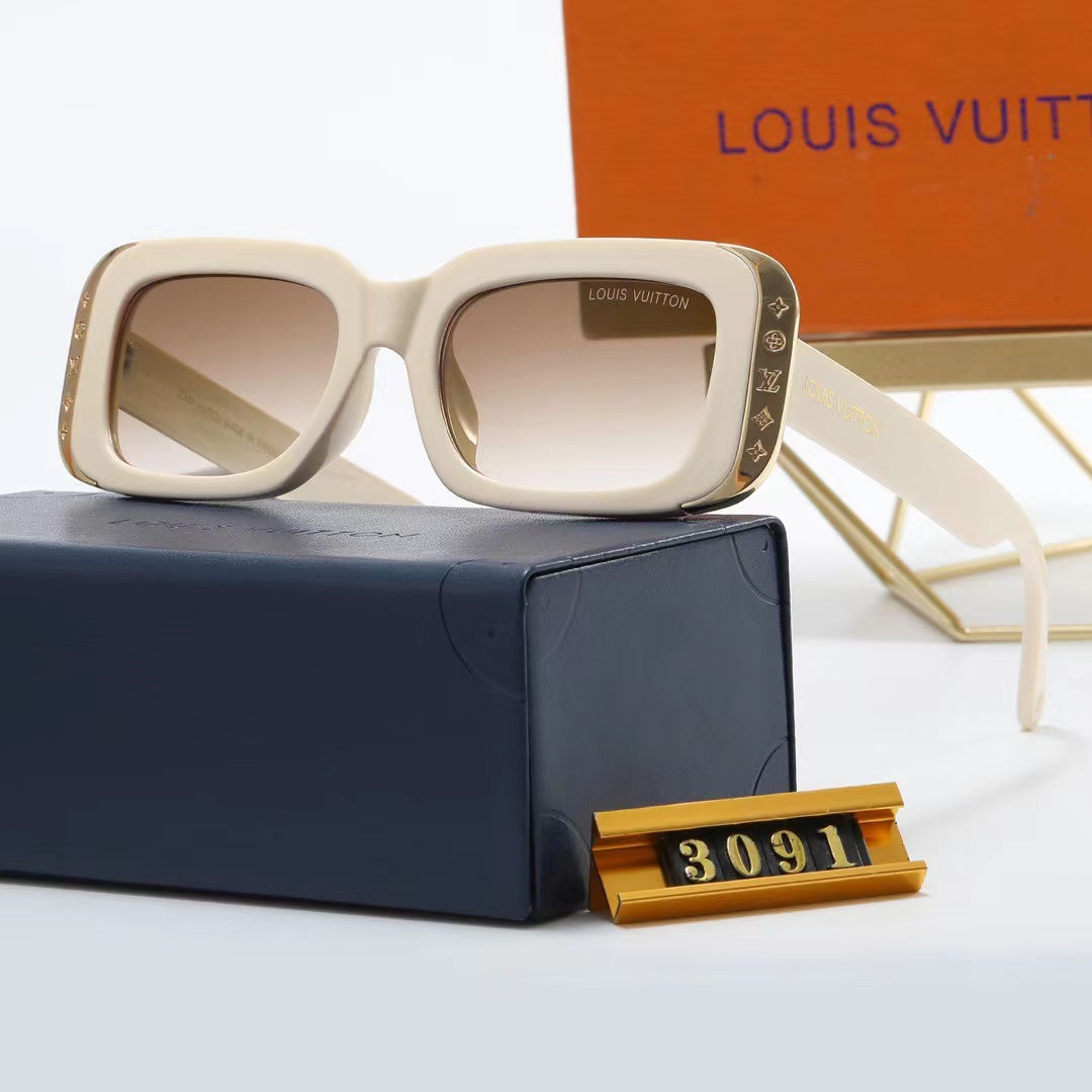 Cat-Eye Metal Square Frame Sunglasses