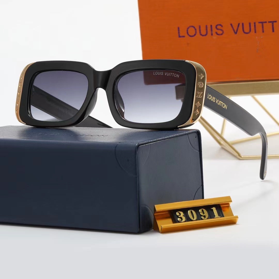 Cat-Eye Metal Square Frame Sunglasses
