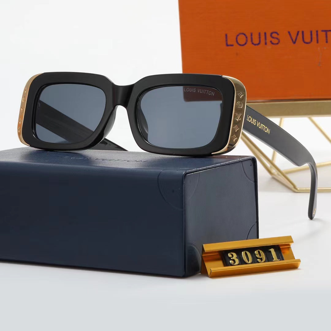 Cat-Eye Metal Square Frame Sunglasses