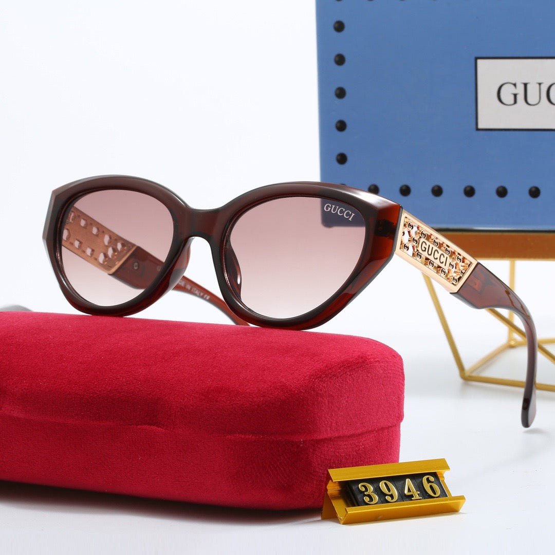 Cat-Eye Hollow Temple Sunglasses