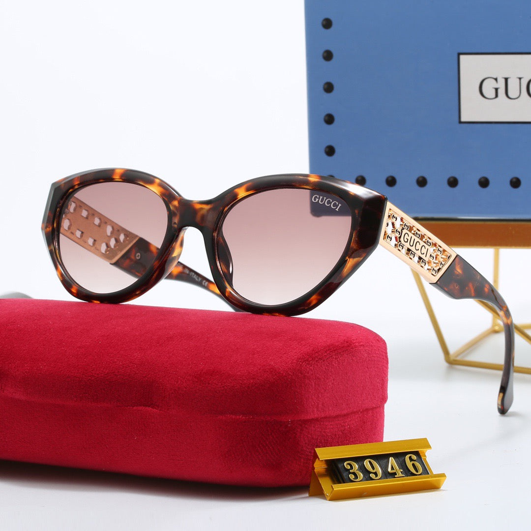 Cat-Eye Hollow Temple Sunglasses