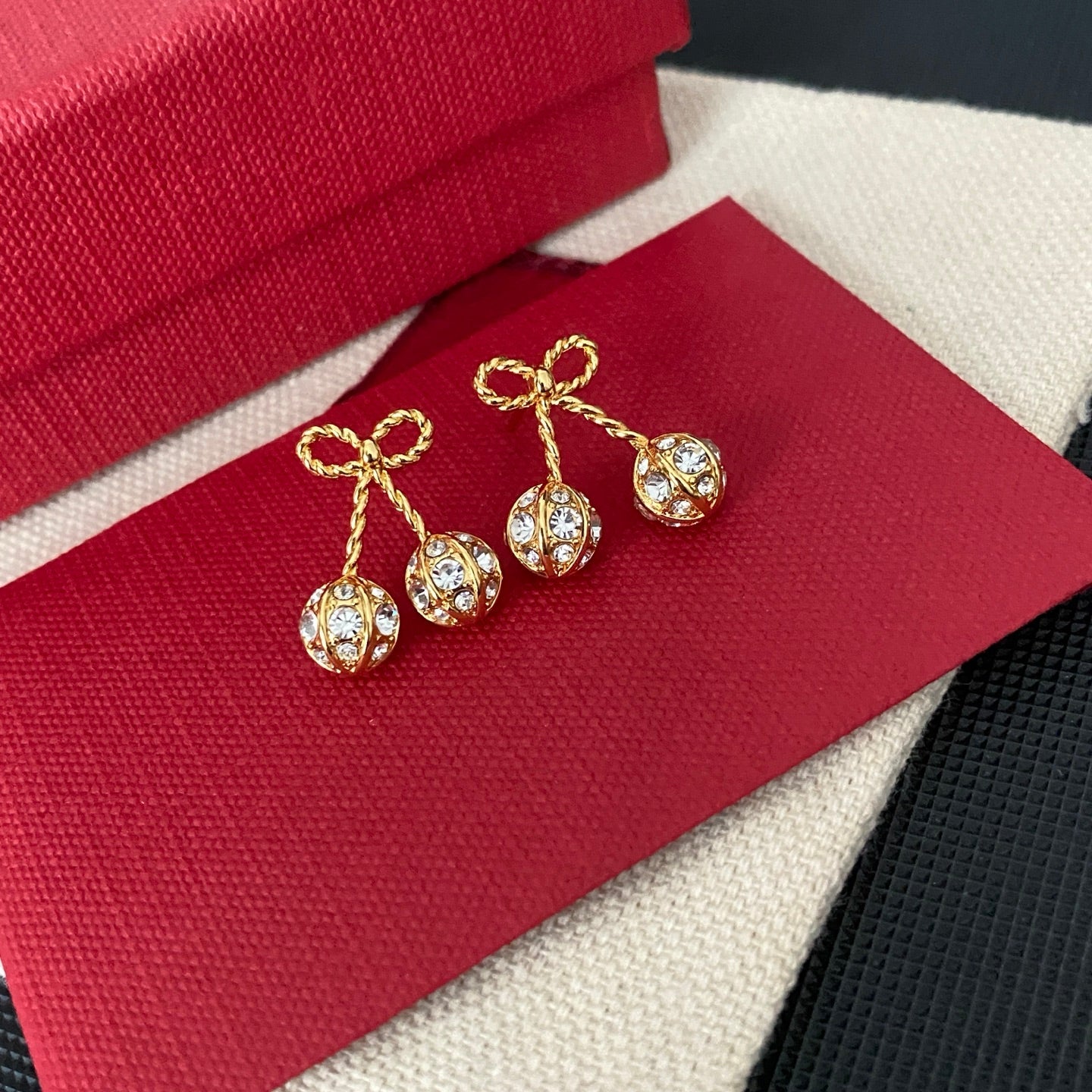 Diamond Bow Earrings