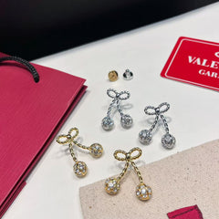 Diamond Bow Earrings