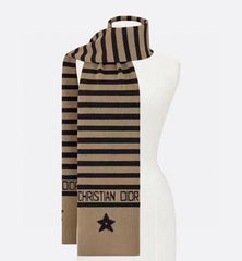 Vintage brown striped scarf