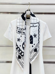 Elegant women's square silk scarf