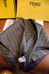 Vintage full print square silk scarf