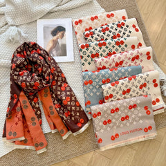 Soft cashmere cherry scarf