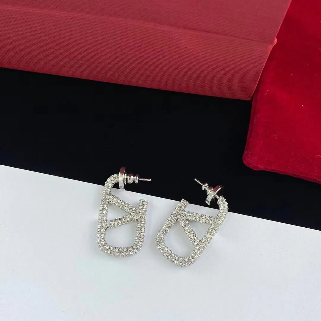 Full Diamond Metal Earrings