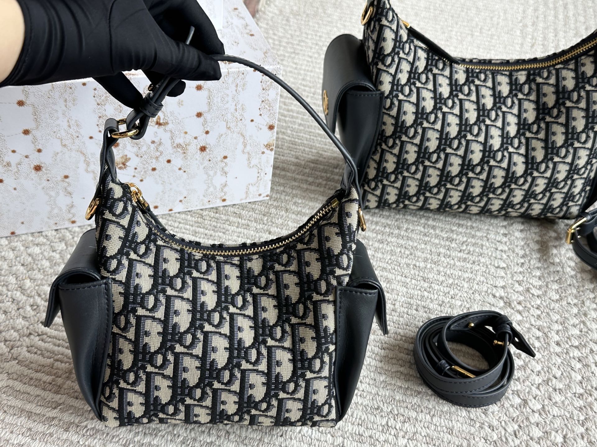 Blue Letter Jacquard Bag