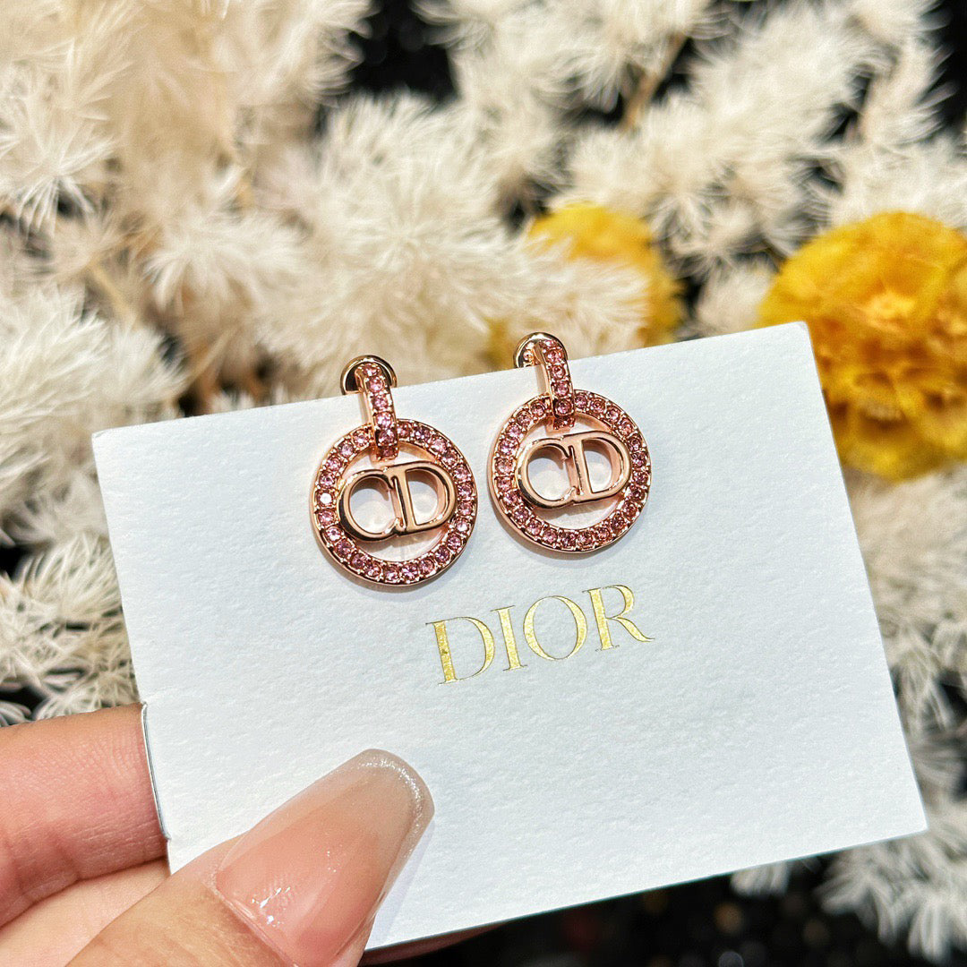 Elegant Diamond Round Earrings