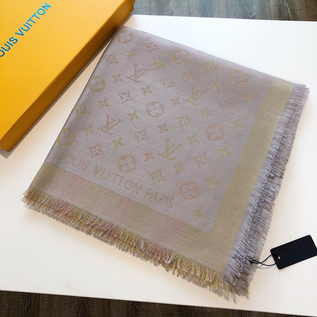 Classic printed silk and wool scarf