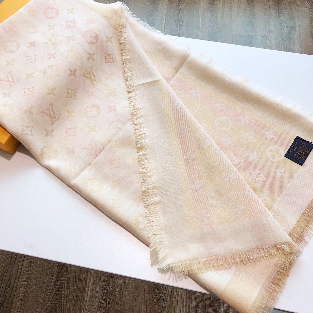 Classic printed silk and wool scarf