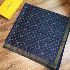 Classic printed silk and wool scarf