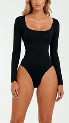 Seamless Long Sleeve Thong Bodysuit