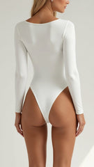 Seamless Long Sleeve Thong Bodysuit