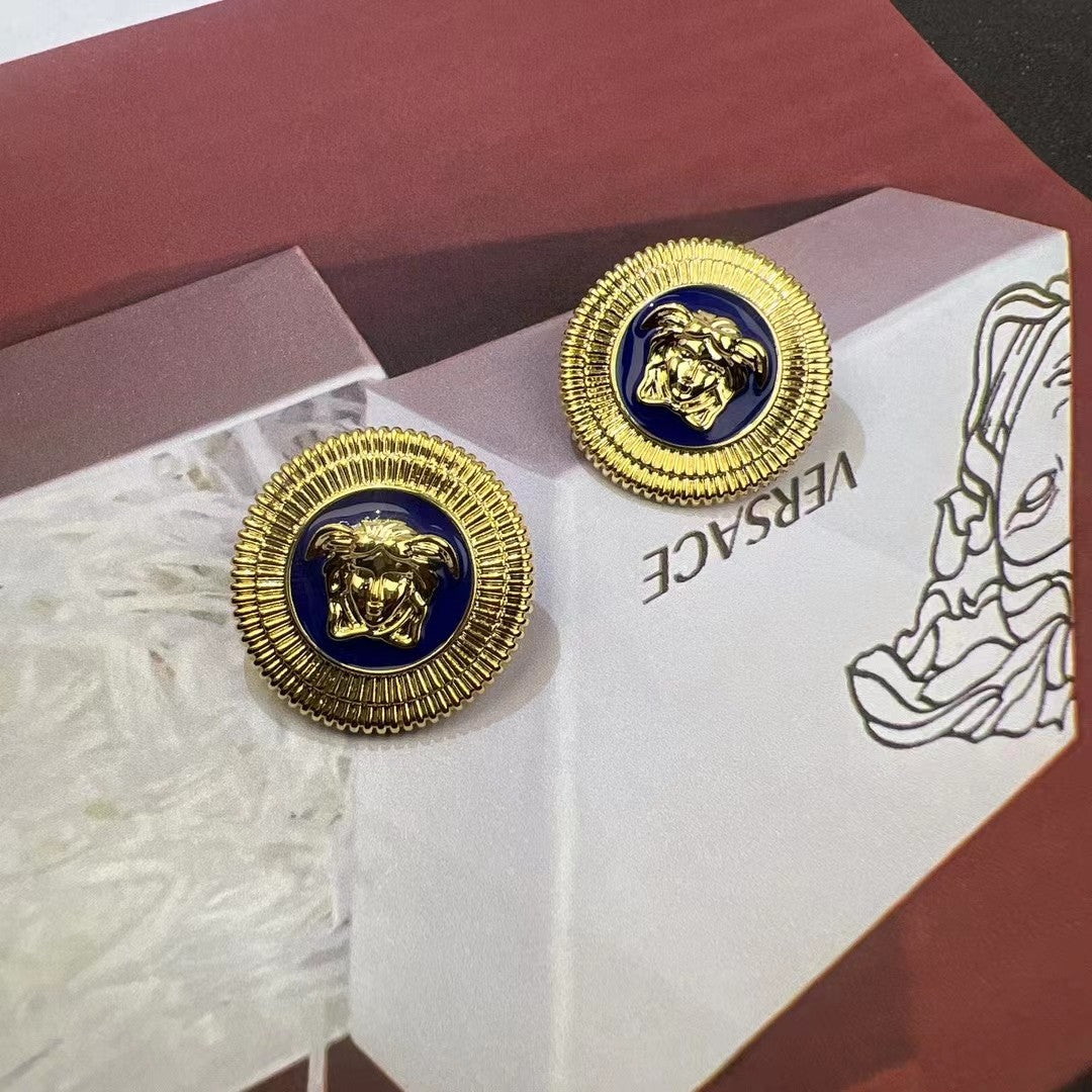 Enamel Avatar Round Earrings