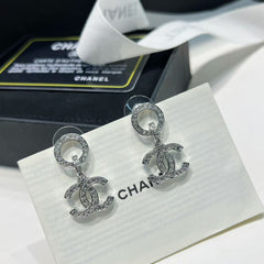 Diamond pendant earrings