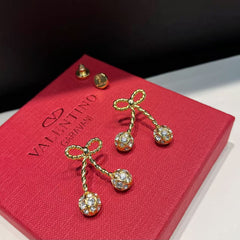 Diamond Bow Earrings