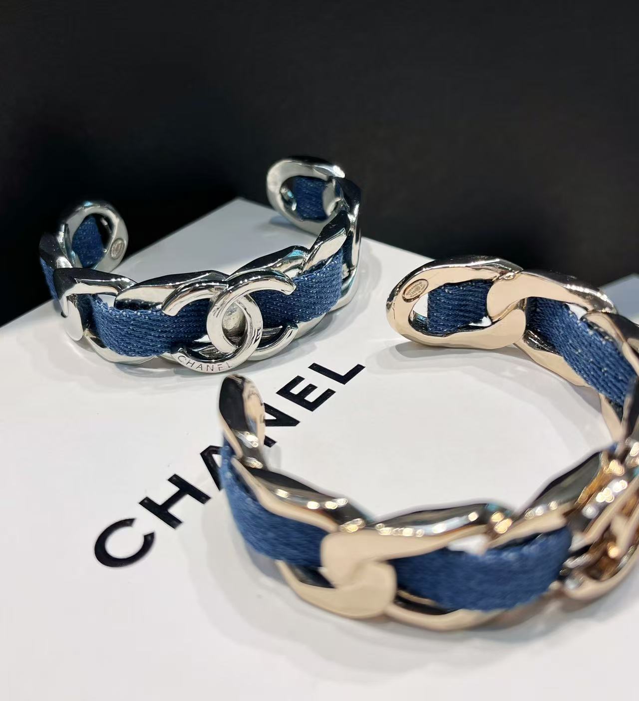 Denim Metal Cuff Bracelet