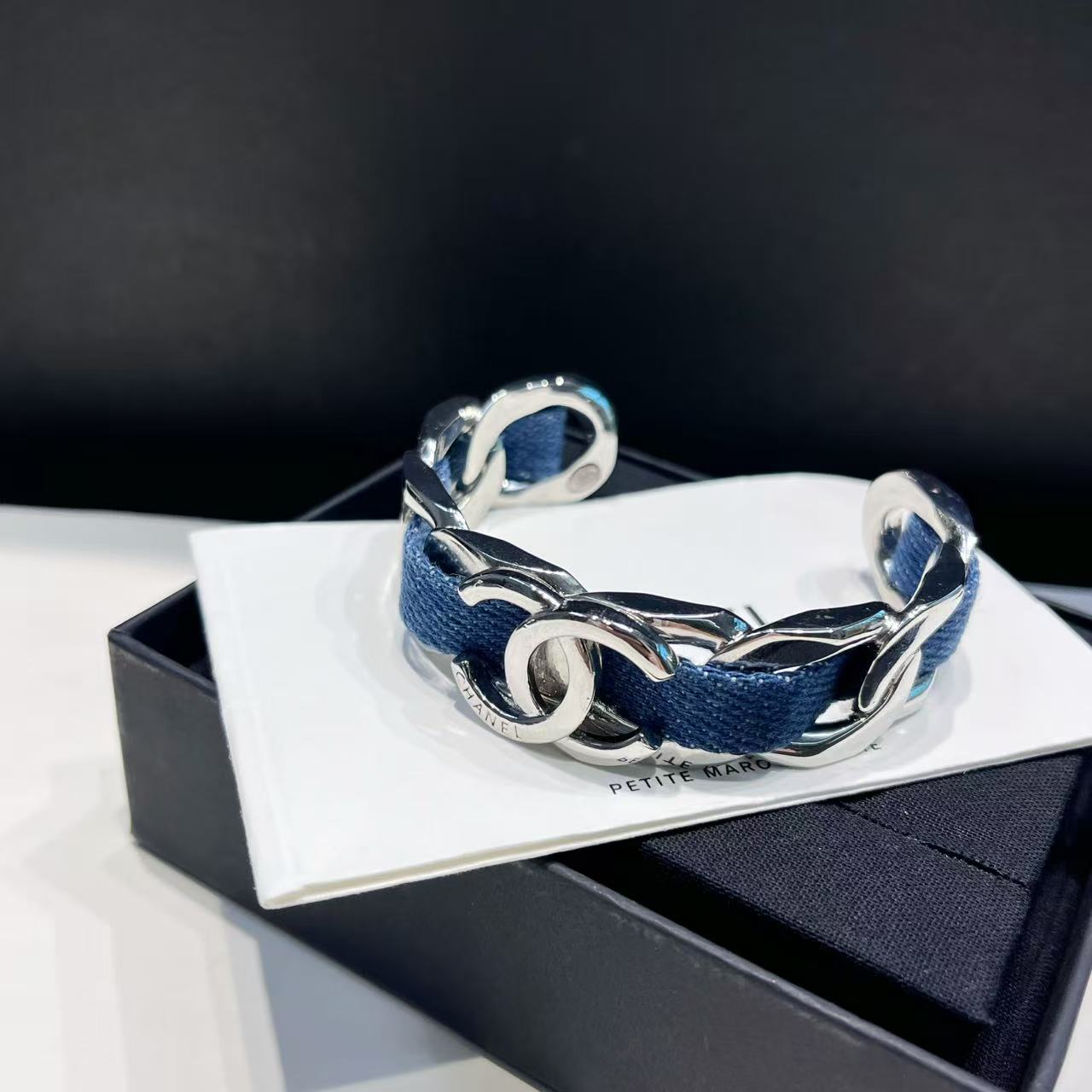 Denim Metal Cuff Bracelet