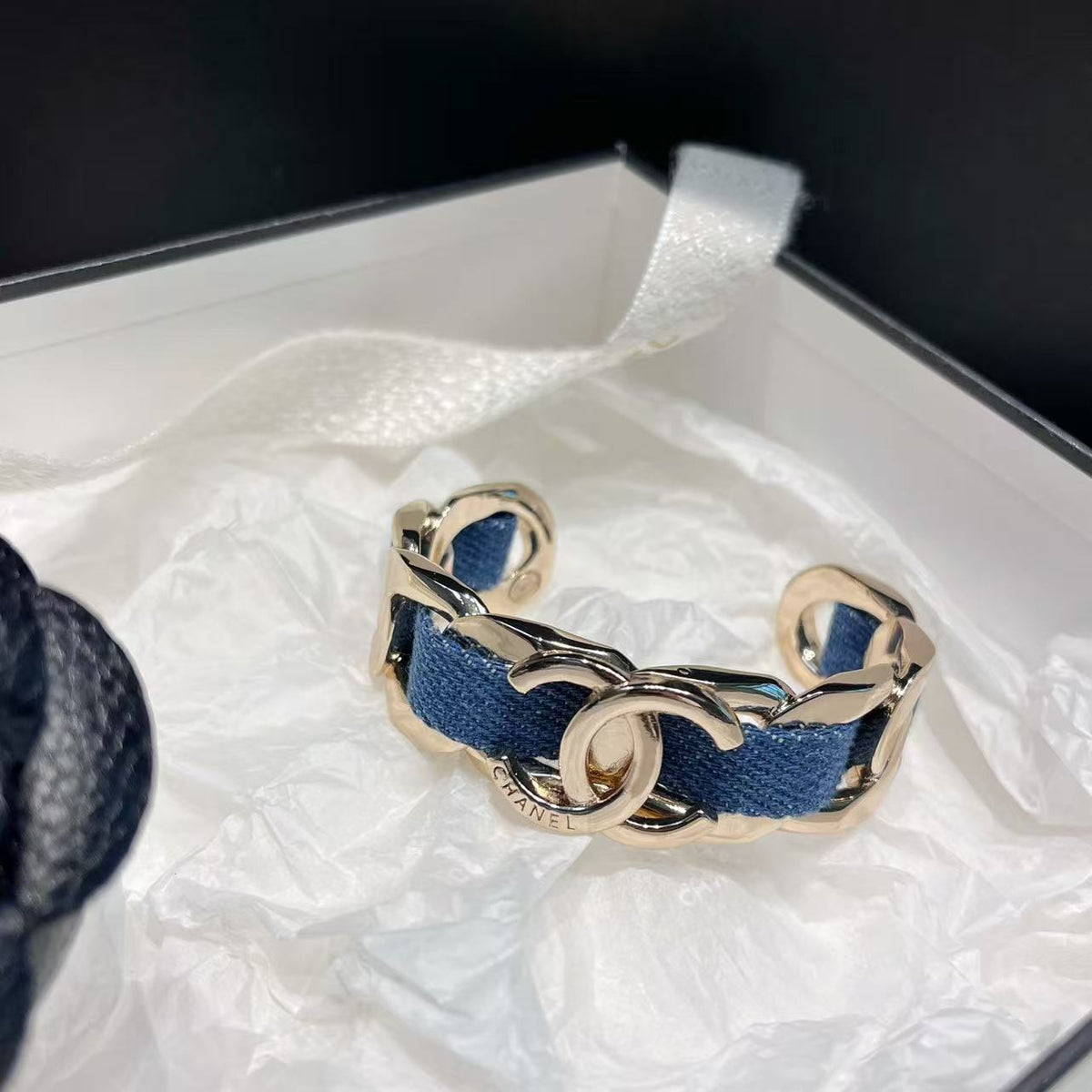 Denim Metal Cuff Bracelet