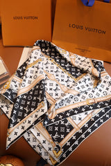 Printed square silk scarf