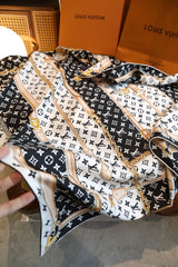 Printed square silk scarf