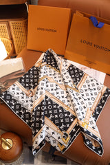 Printed square silk scarf