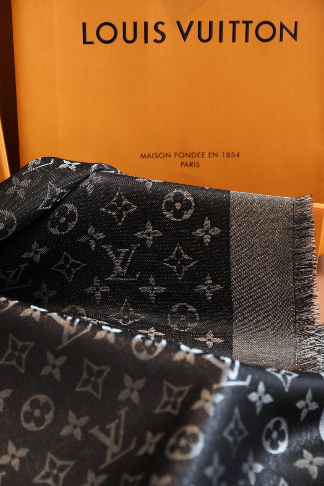 Elegant printed silk scarf