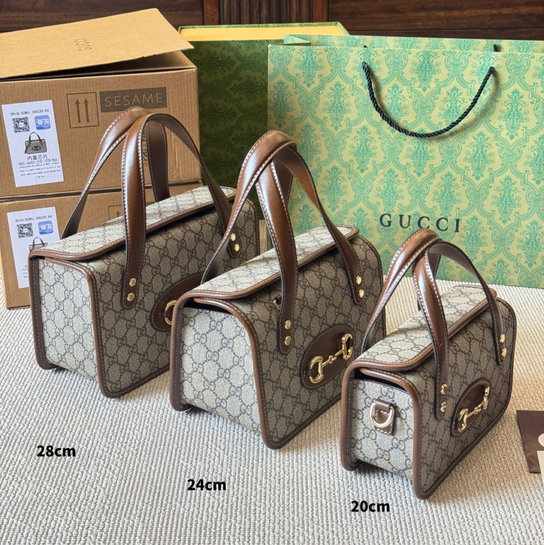 3 Sizes Vintage Buckle Box Bag