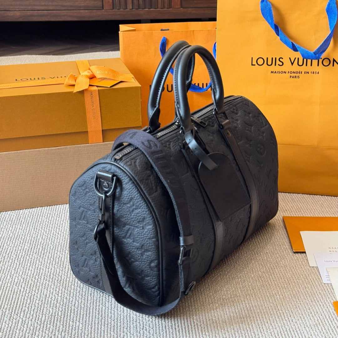 Fashion Black Printed Travel Bag