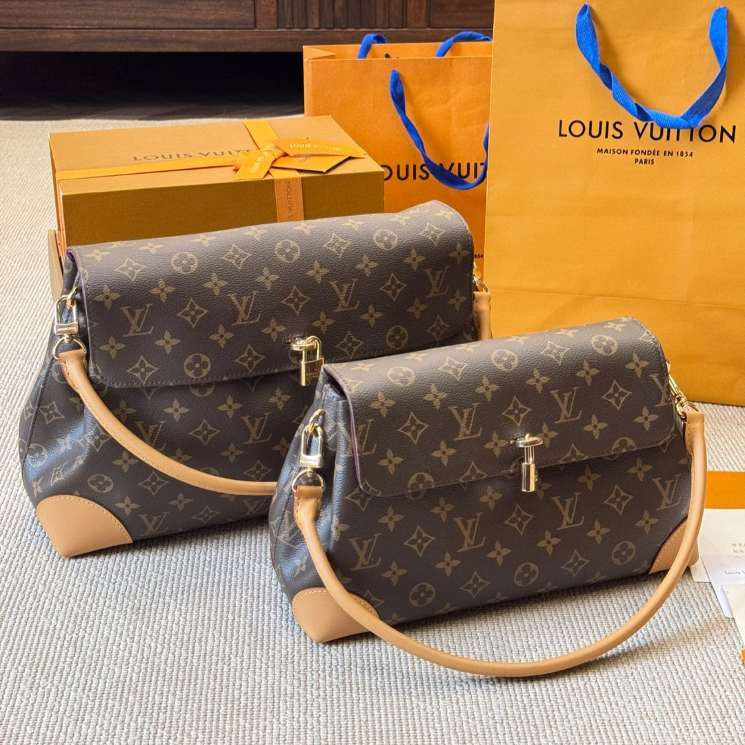Fashion leather gold buckle shoulder bag