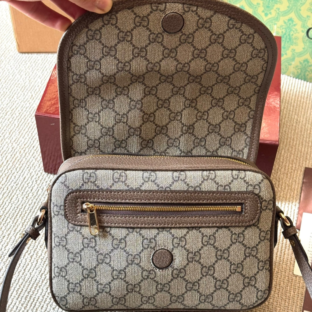 Vintage embossed camera bag