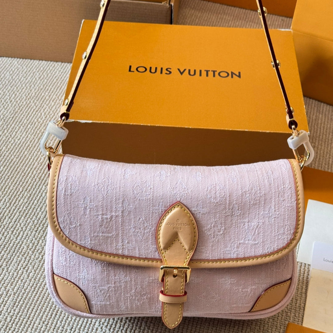 Pink Denim Baguette