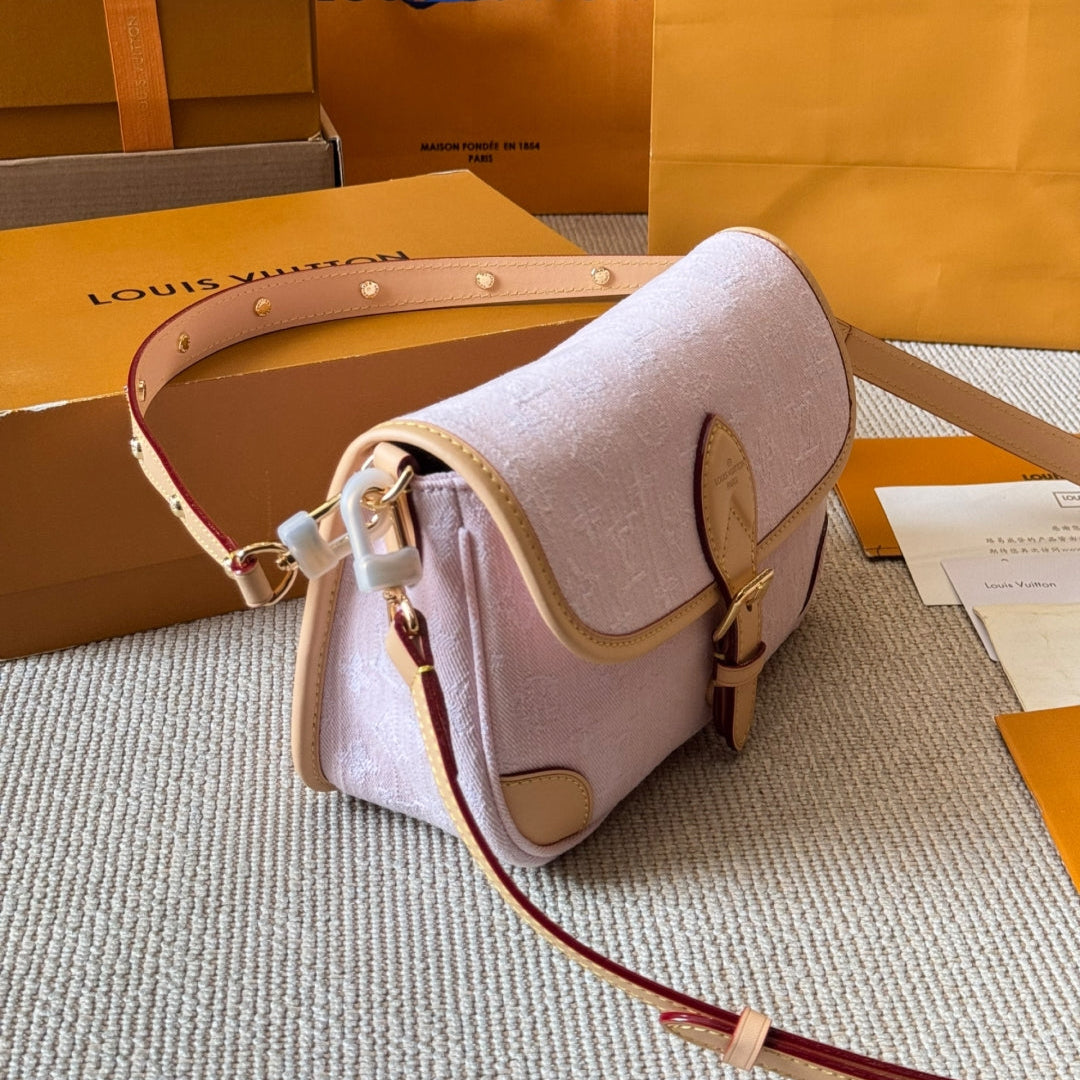 Pink Denim Baguette