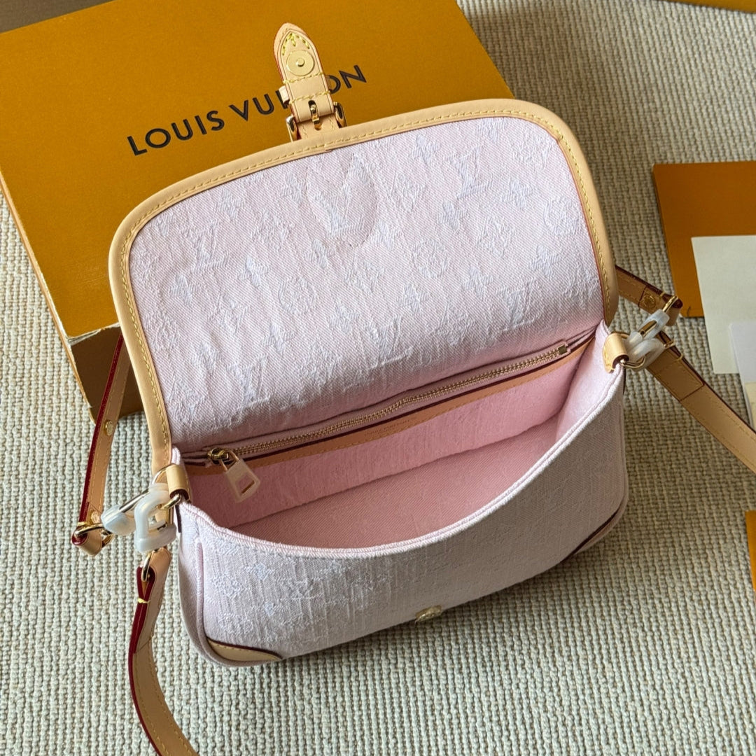 Pink Denim Baguette