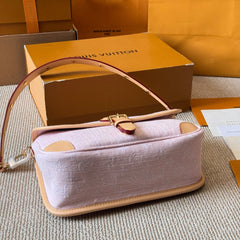 Pink Denim Baguette
