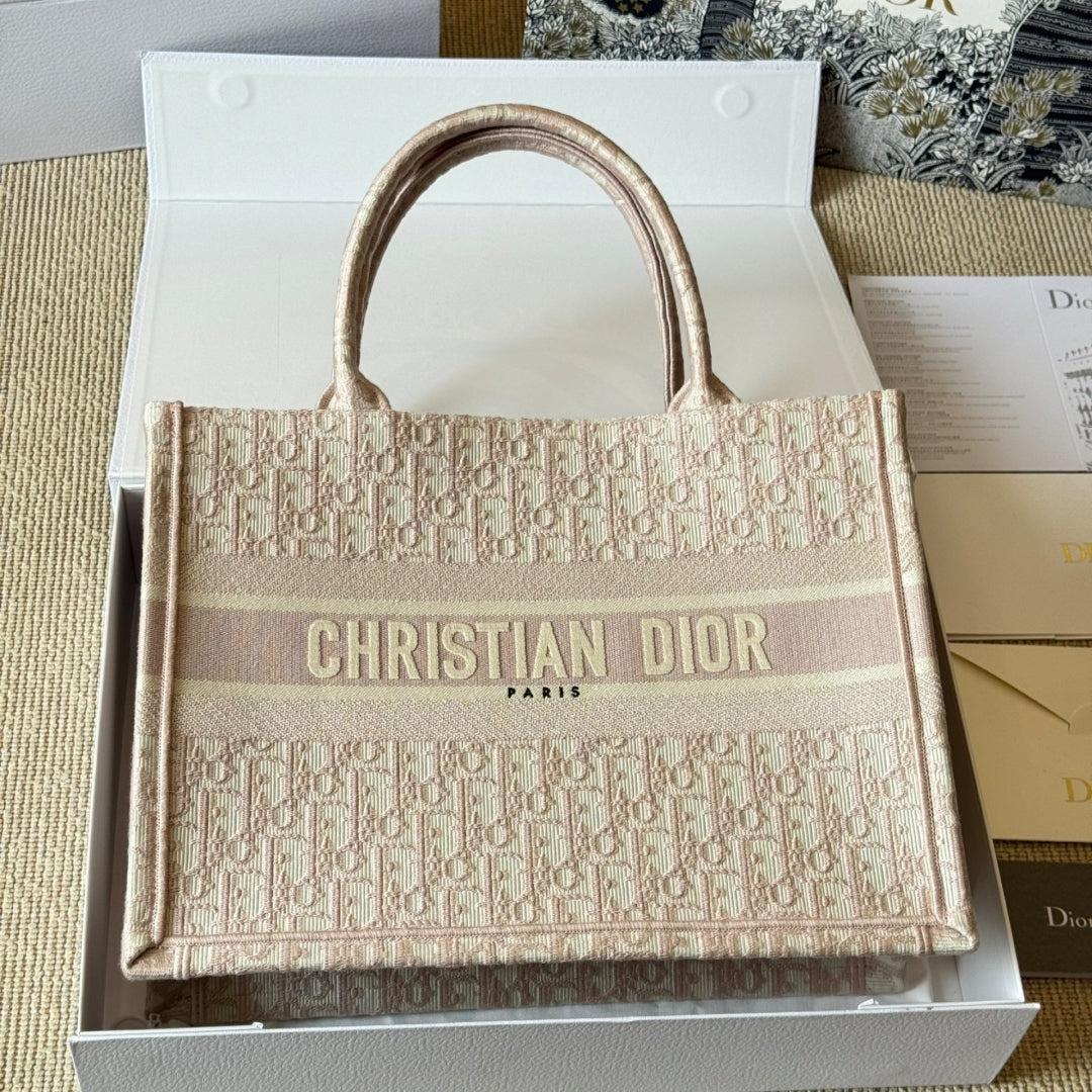 Pink Embroidered Tote