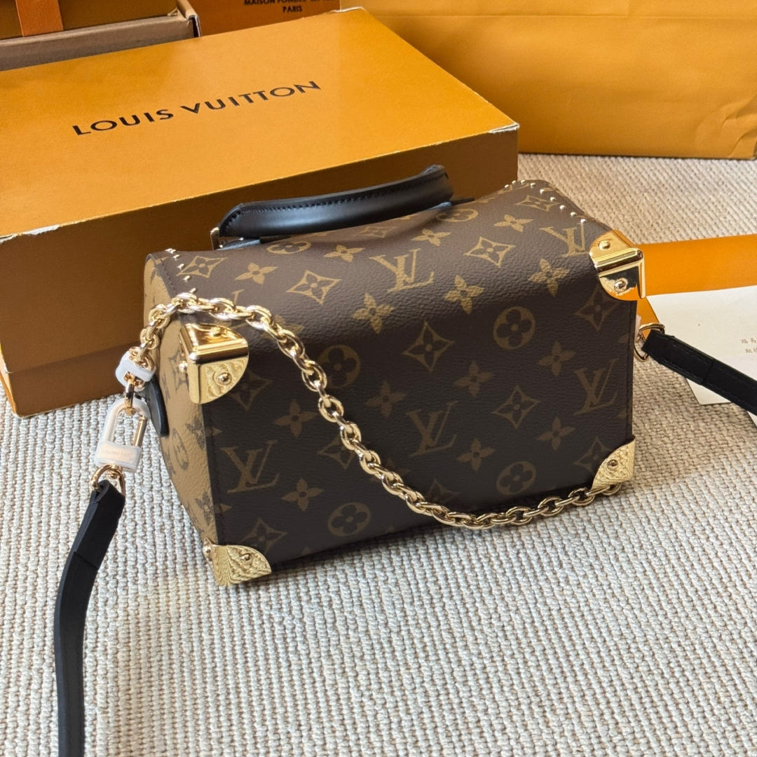 Classic leather brown khaki pillow bag