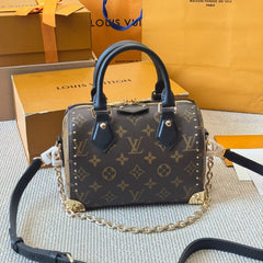 Classic leather brown khaki pillow bag