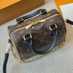 Classic leather brown khaki pillow bag