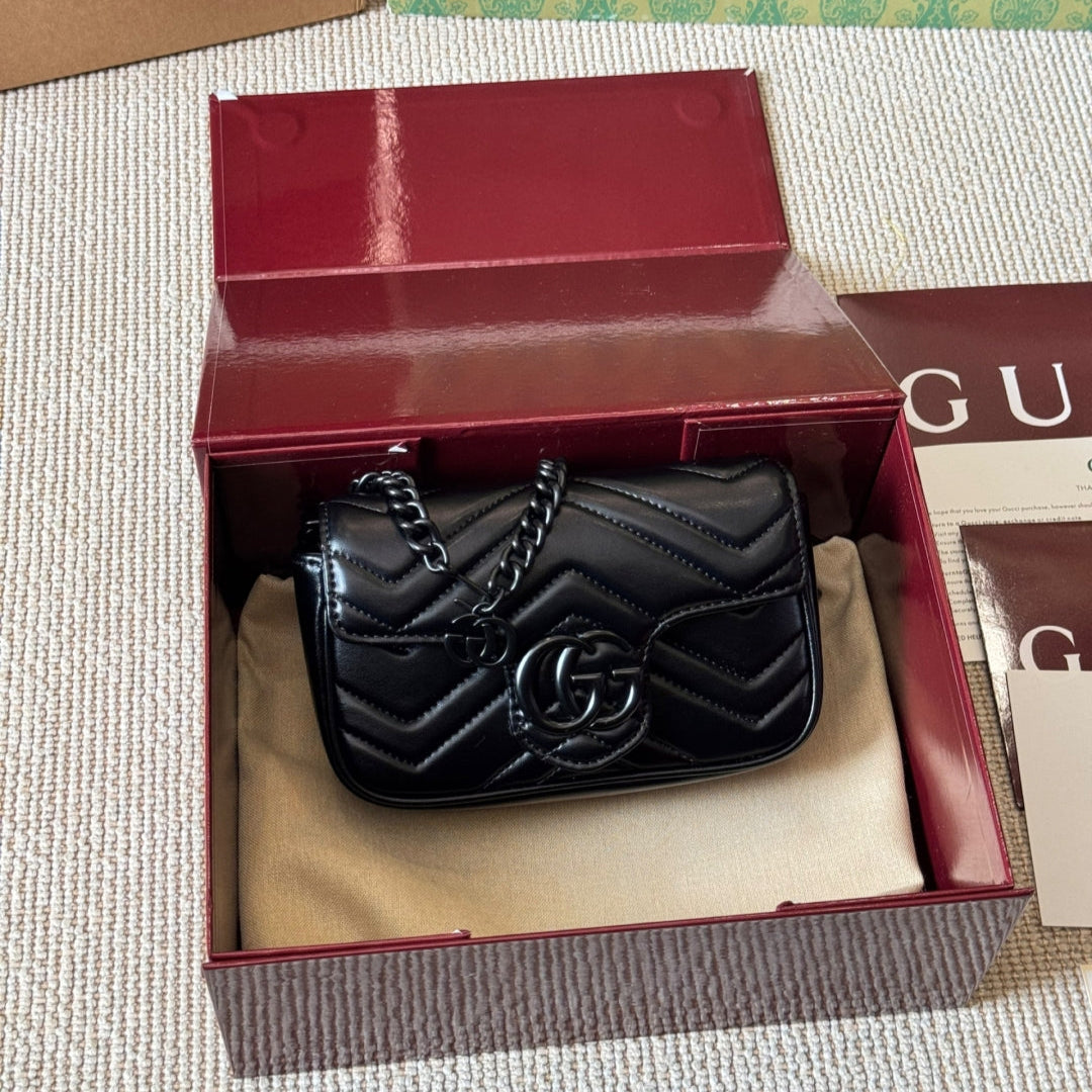 Mini leather macaron color waist bag