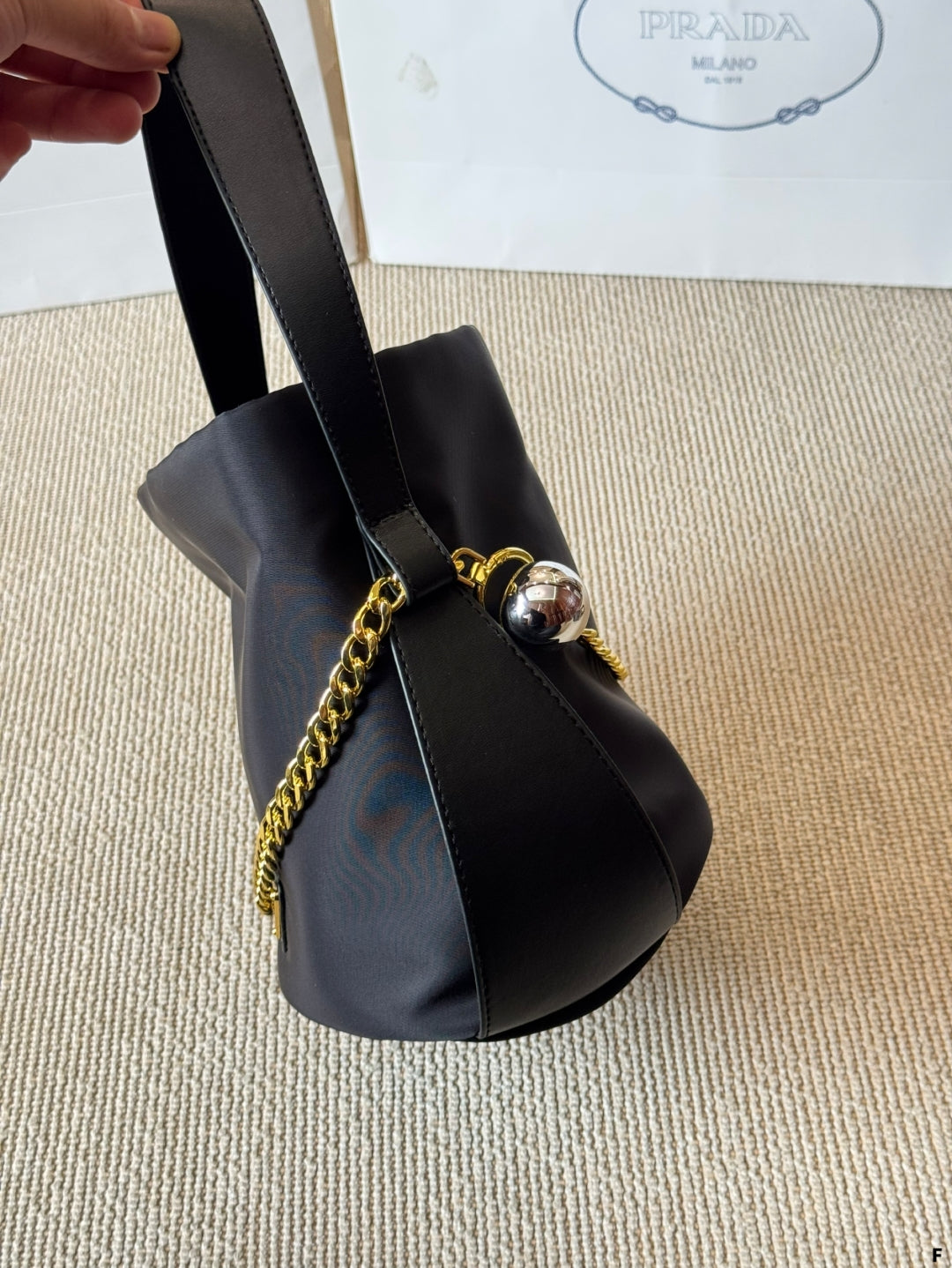 Nylon mini bucket bag