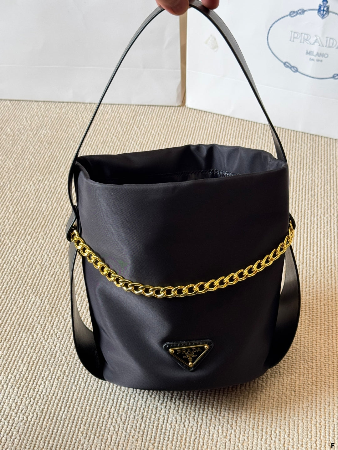 Nylon mini bucket bag