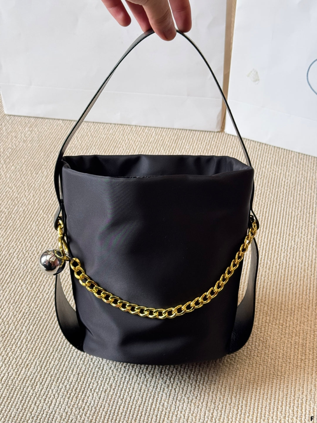 Nylon mini bucket bag
