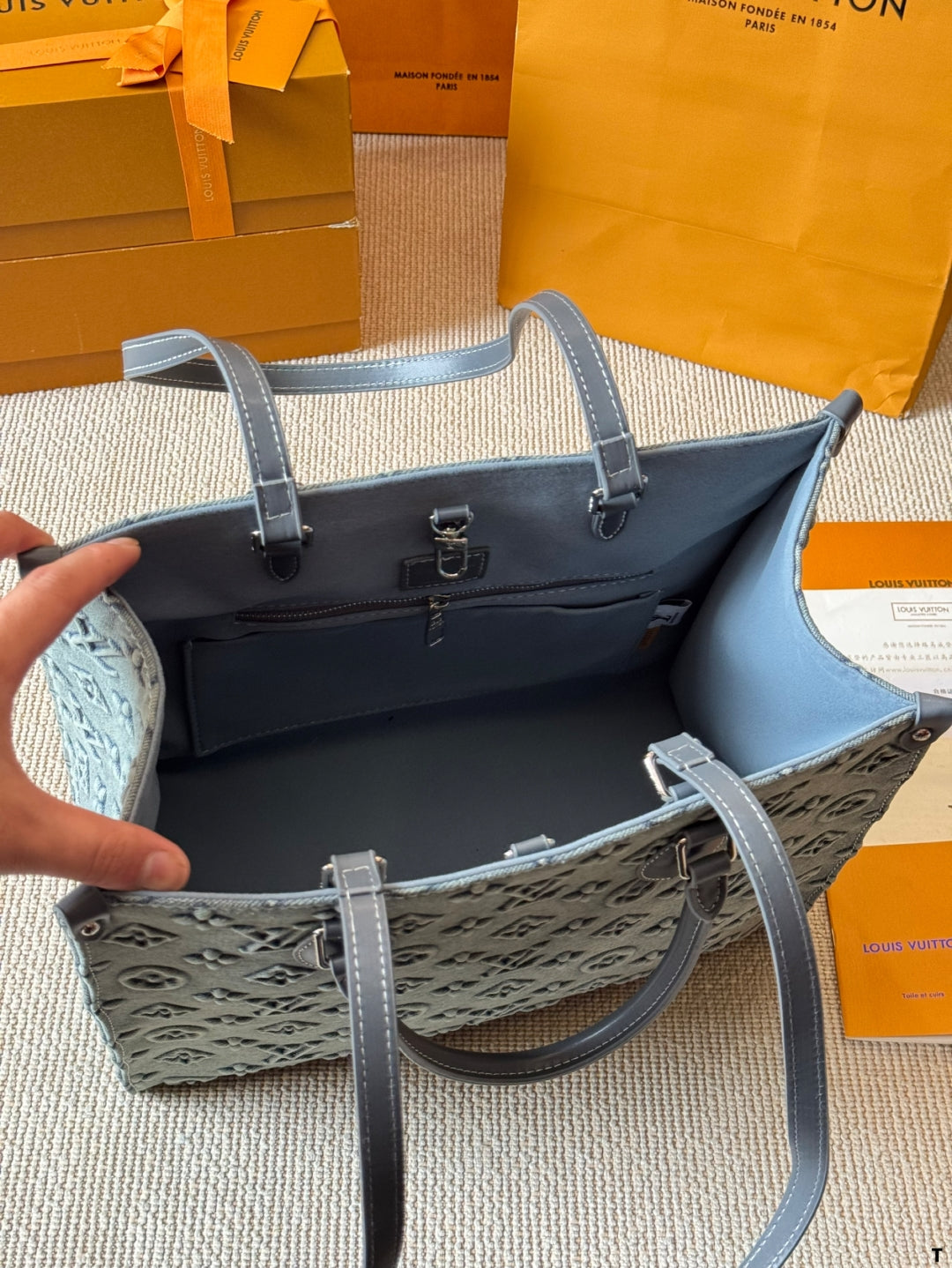 Fully embossed vintage tote